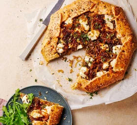 Caramelised onion, goat's cheese & za'atar galette