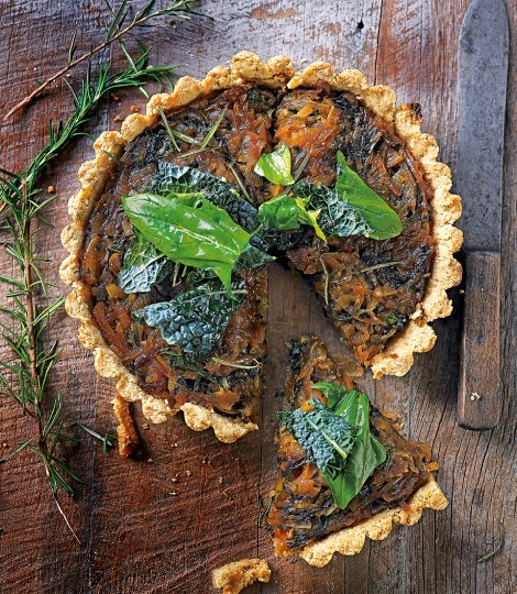 Caramelised onion tart