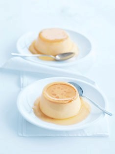 Caramelised orange crème caramels