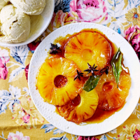 Caramelised pineapple, star anise and rum