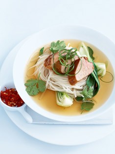 Caramelised pork with five-spice broth
