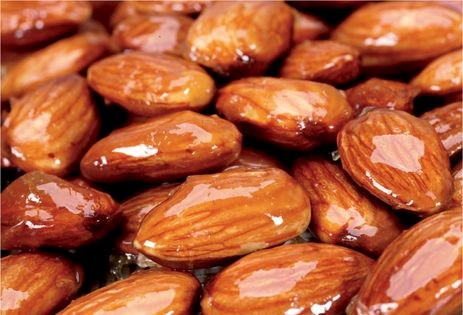 Caramelized almonds, dry method