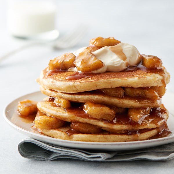 Caramelized banana pancakes