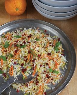 Caramelized barberry + carrot polow (Javaher polow)