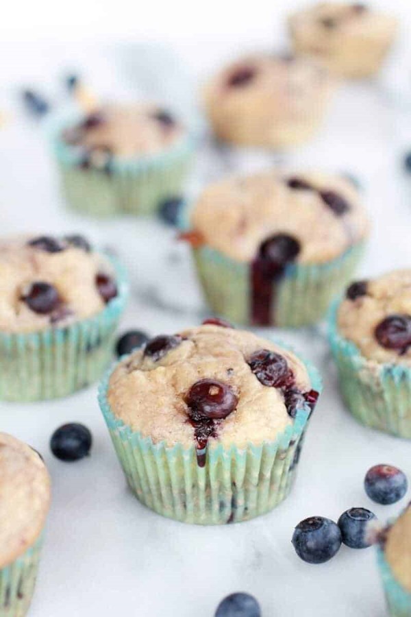 Caramelized blueberry loaded muffins