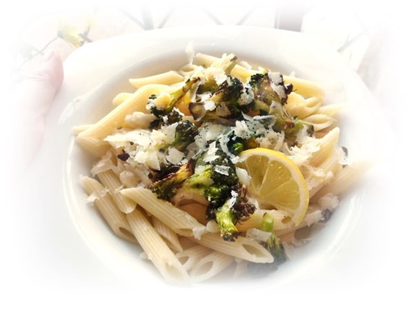 Caramelized broccoli with chile oil and Parmesan