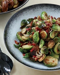 Caramelized Brussels sprouts with pancetta