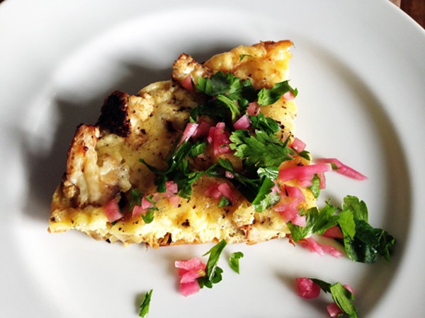 Caramelized cauliflower frittata