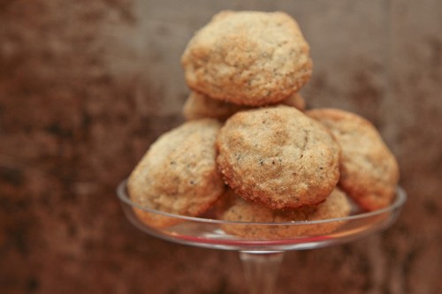 Caramelized cornflake lemon poppyseed cookies, gluten free
