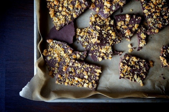 Caramelized crispy rice bark
