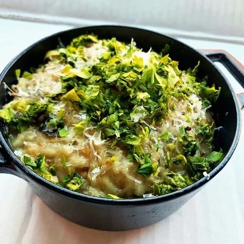 Caramelized eggplant risotto [Sofi Colmenares]