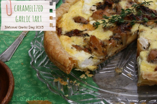 Caramelized garlic tart