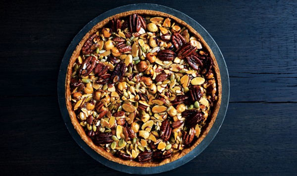 Caramelized-honey nut and seed tart