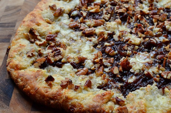 Caramelized onion and blue cheese galette