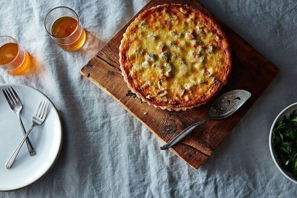 Caramelized onion and butternut squash tart