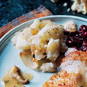 Caramelized onion and garlic mashed potatoes