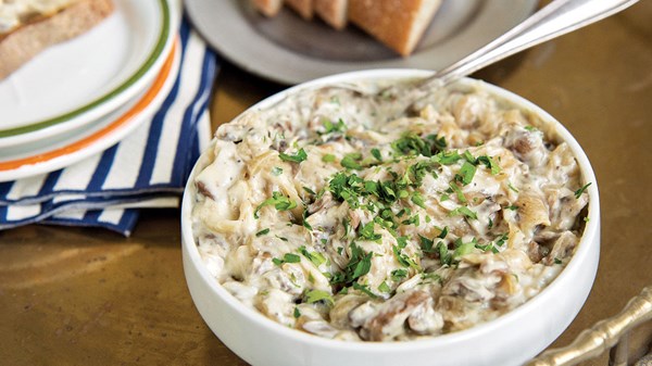 Caramelized onion and mushroom dip