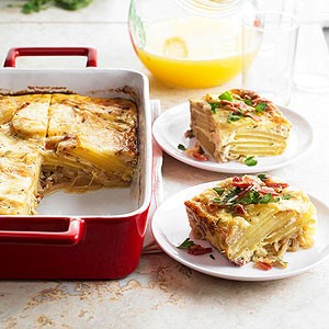 Caramelized onion and potato breakfast casserole