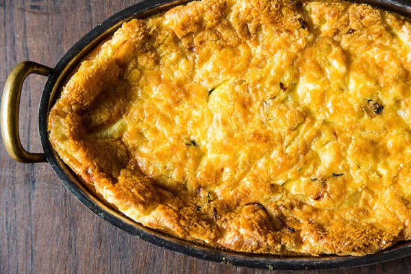 Caramelized onion pudding