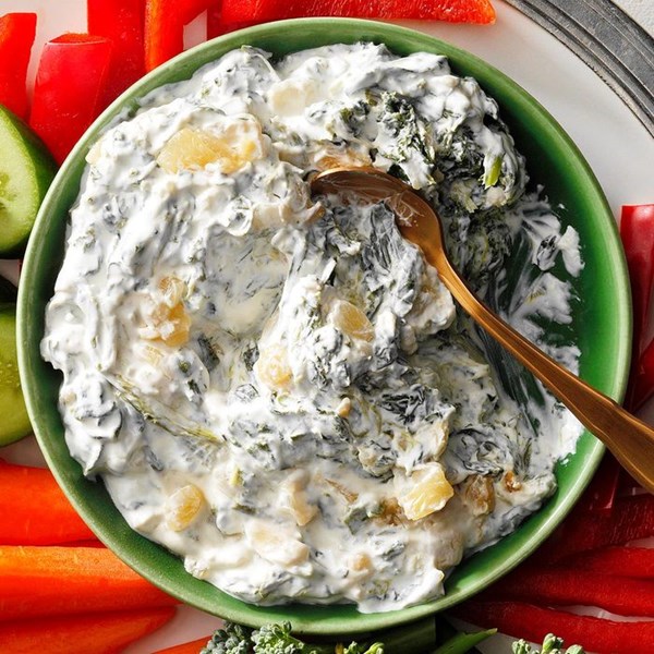 Caramelized onion spinach dip