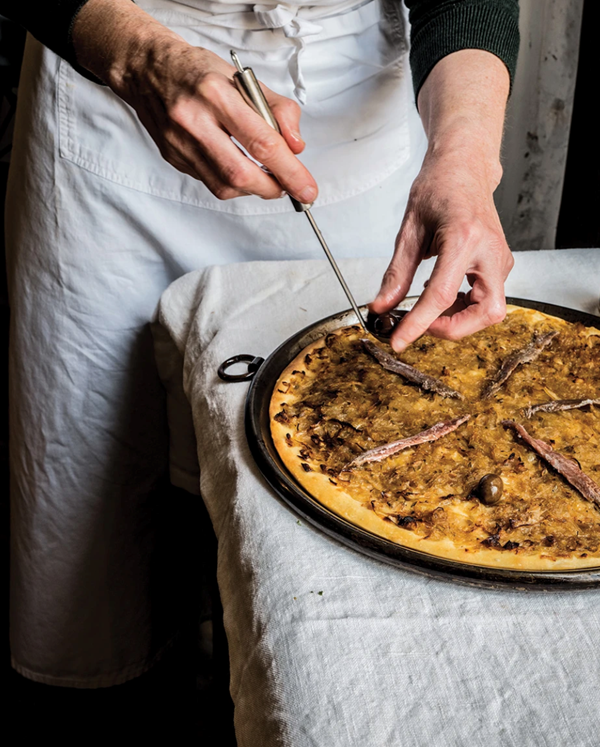 Caramelized onion tart with anchovies and olives (Pissaladière)