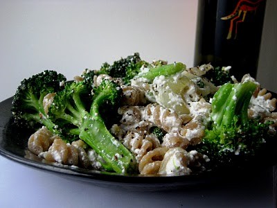 Caramelized onions, broccoli, and ricotta pasta