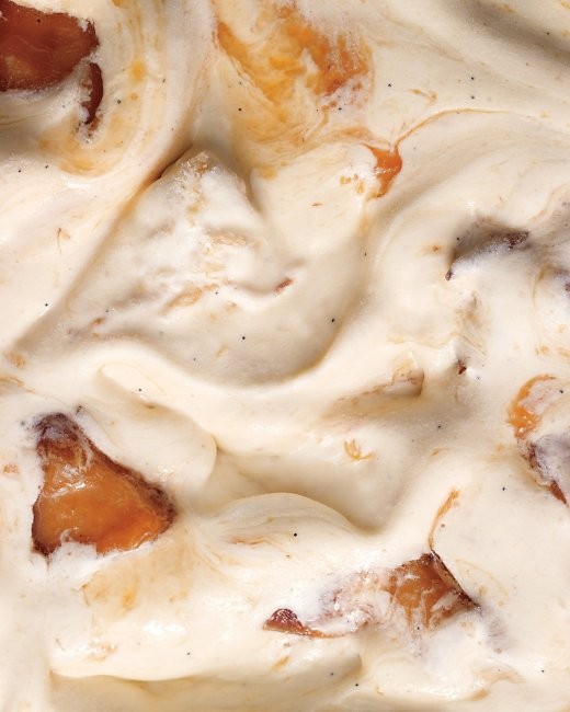 Caramelized peach ice cream