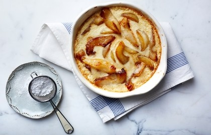 caramelized pear custard