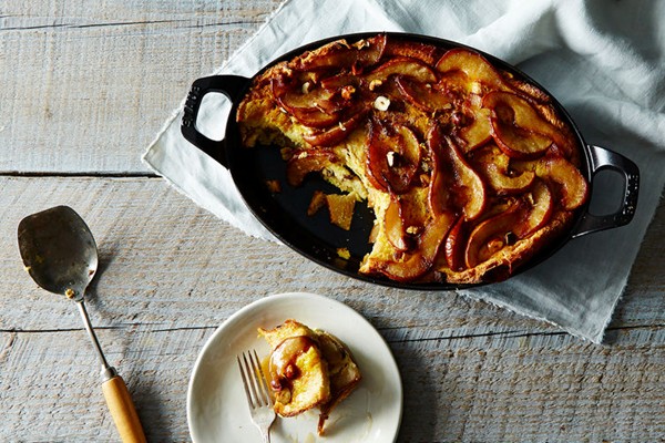 Caramelized pear French toast bake