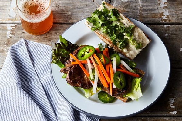 Caramelized pork bánh mì