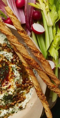 Caraway, Aleppo chilli and Parmesan grissini
