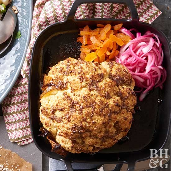 Caraway whole-roasted cauliflower