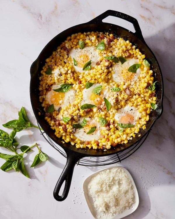 Carbonara-inspired corn skillet