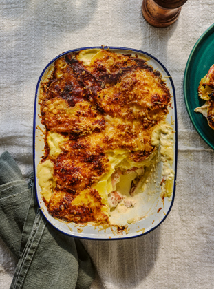 Carbonara potatoes (Patate al forno stile carbonara con guanciale e Parmigiano)