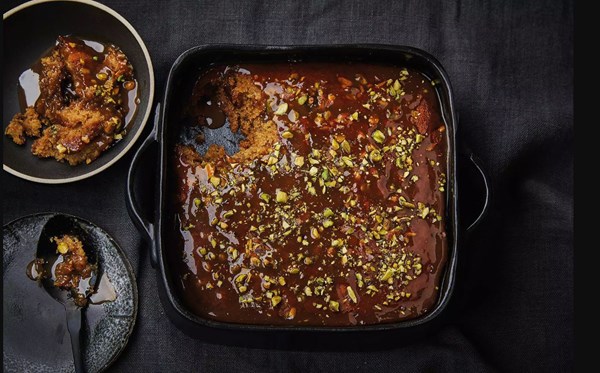 Cardamom & pistachio sticky toffee pudding