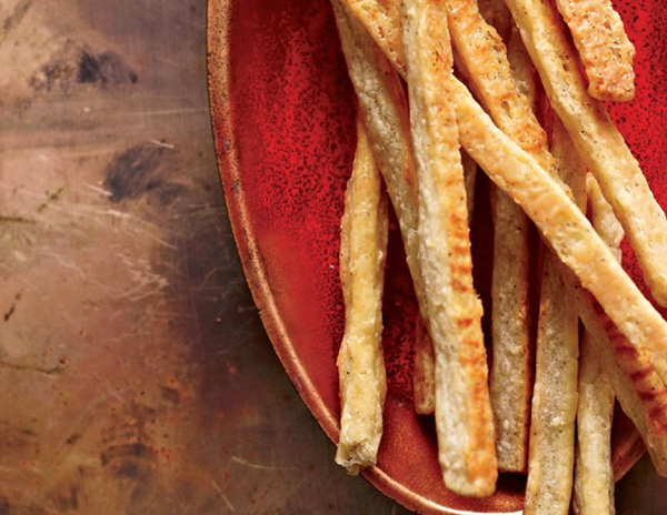 Cardamom-cheddar straws