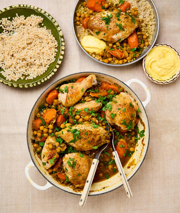 Cardamom chicken with saffron yoghurt