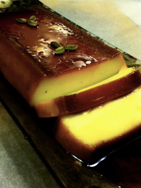 Cardamom coconut flan