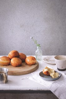 Cardamom doughnuts with orange blossom honey