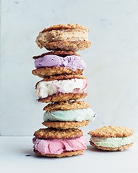 Cardamom-oatmeal cookie ice cream sandwiches