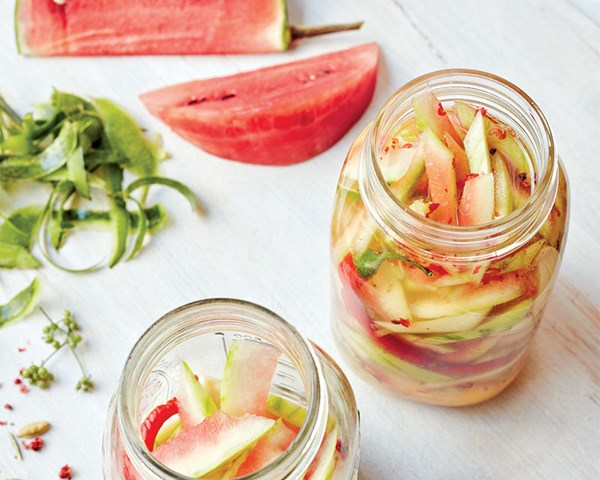 Cardamom pickled watermelon rind