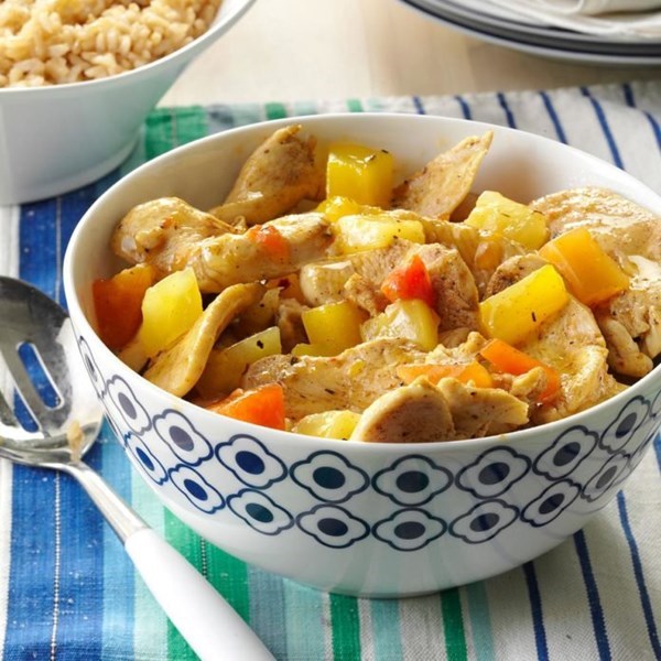Caribbean chicken stir-fry