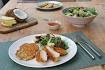 Caribbean chicken with sweetcorn fritters