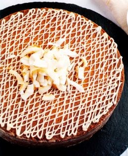 Caribbean coconut cake with rum