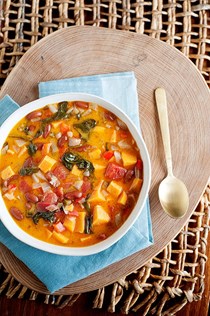 Caribbean greens and beans soup