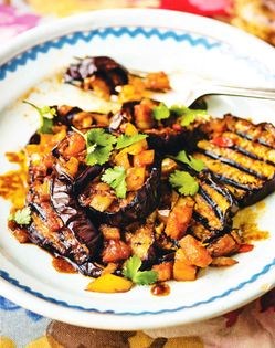 Caribbean griddled aubergine