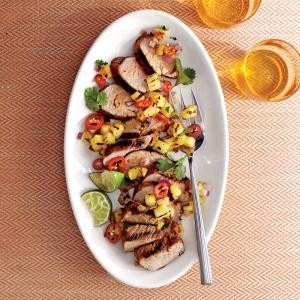 Caribbean grilled pork tenderloin with grilled pineapple salsa