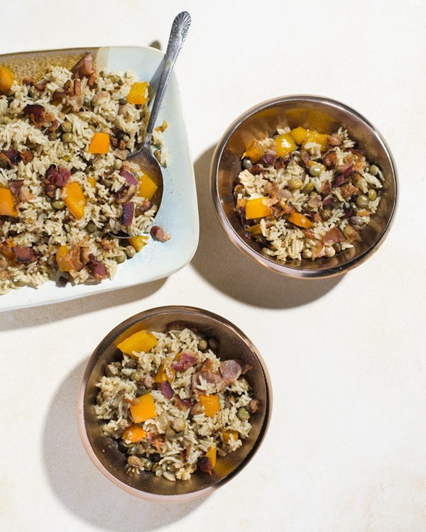 Caribbean-style rice with pigeon peas