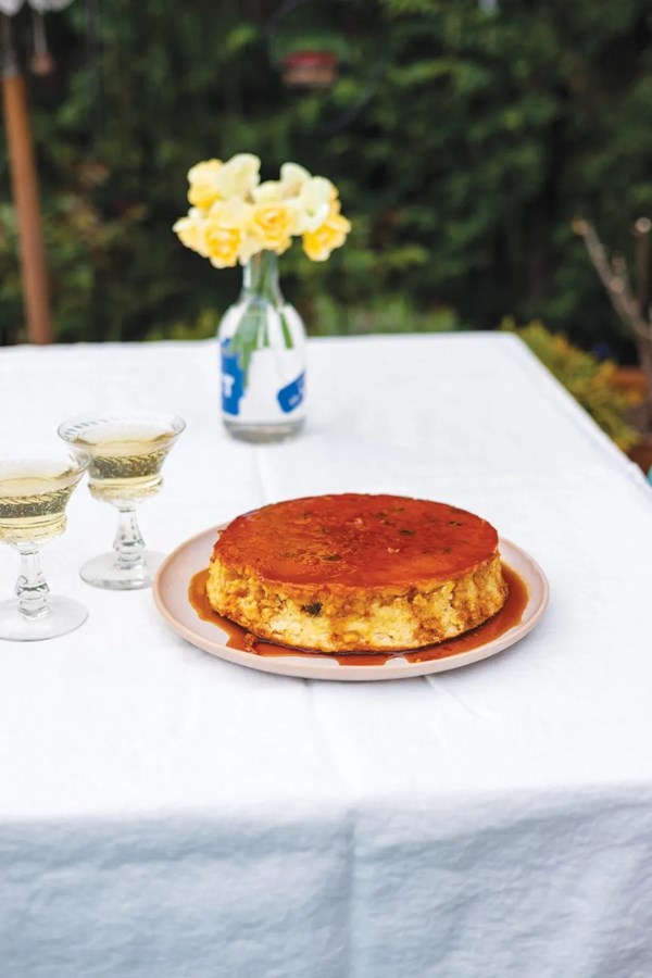 Carla Leonardi's rice pudding cake with orange crema Inglese