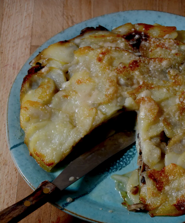 Carla's potato and mushroom bake